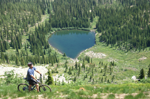 Biker on Schweitzer Mountain