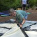 Seattle’s Rachel Matthews sets up camp on Lopez Island in the San Juans.